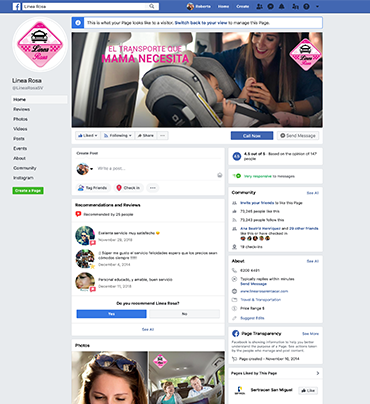 pagina facebook linea rosa